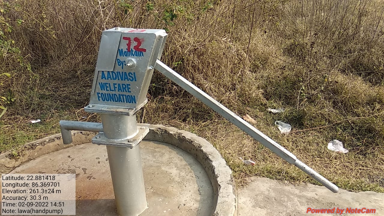 Installation of handpump under health and sanitation initiative